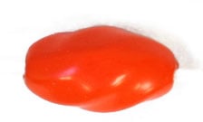 Glass Bead Twisted Oval 12x7mm Orange Strung