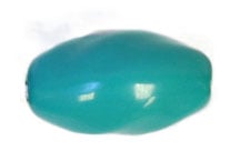 Glass Bead Twisted Oval 12x7mm Teal Strung