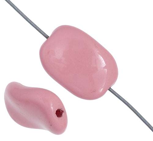 Glass Bead Fancy Rectangle. 13x9mm Teal Strung