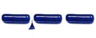 Glass Bead Rectangle 15x5mm Transparent Cobalt Blue