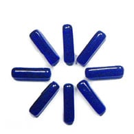 Glass Bead Rectangle 15x5mm Transparent Cobalt Blue