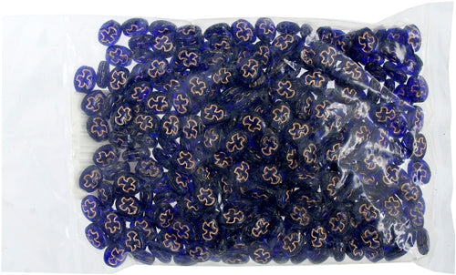 Glass Rosary Bead Oval 8x7mm Transparent With Bronze Dove