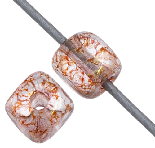 Glass Bead Cubes 4x4mm Strung 