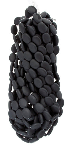 Glass Bead Flat Oval 12x9mm Strung 