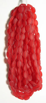 Glass Bead Flat Oval 12x9mm Strung 