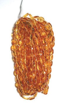 Glass Bead Flat Oval 12x9mm Strung 