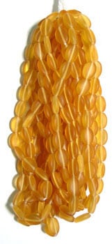 Glass Bead Flat Oval 12x9mm Strung 