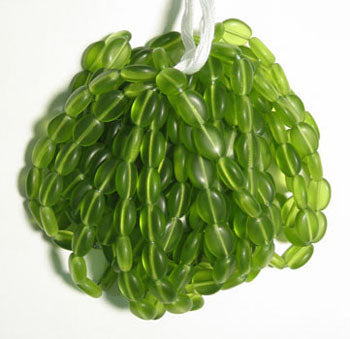 Glass Bead Flat Oval 12x9mm Strung 