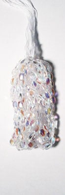 Glass Bead Flat Oval 12x9mm Strung 