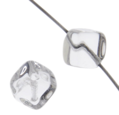 Glass Bead Cubes 8mm With Diagonal Hole Strung