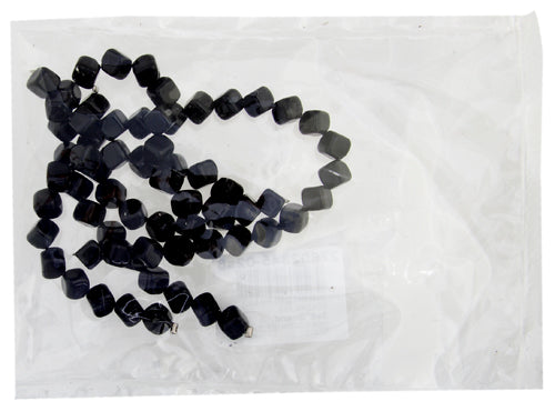 Glass Bead Cubes 8mm With Diagonal Hole Strung