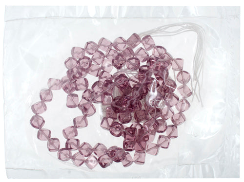 Glass Bead Cubes 8mm With Diagonal Hole Strung