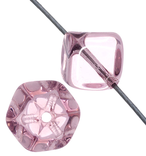 Glass Bead Cubes 8mm With Diagonal Hole Strung