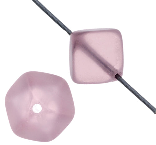 Glass Bead Cubes 8mm With Diagonal Hole Strung