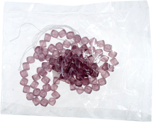 Glass Bead Cubes 8mm With Diagonal Hole Strung
