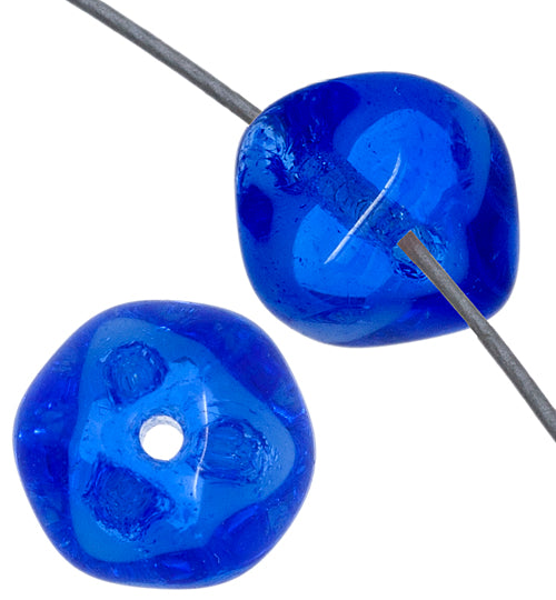 Glass Bead Cubes 8mm With Diagonal Hole Strung