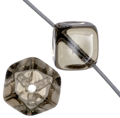 Glass Bead Cubes 8mm With Diagonal Hole Strung