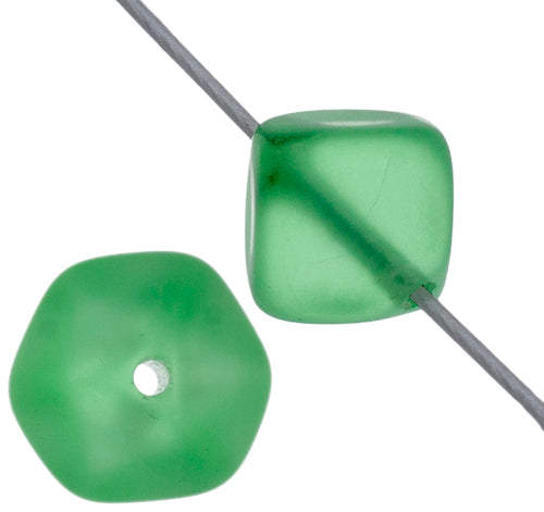 Glass Bead Cubes 8mm With Diagonal Hole Strung