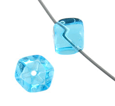 Glass Bead Cubes 8mm With Diagonal Hole Strung