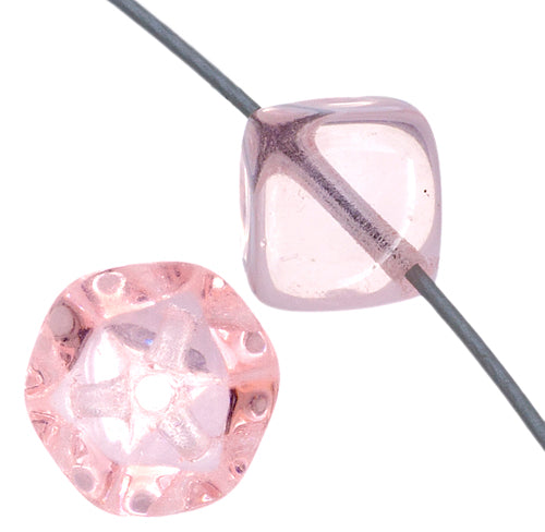 Glass Bead Cubes 8mm With Diagonal Hole Strung