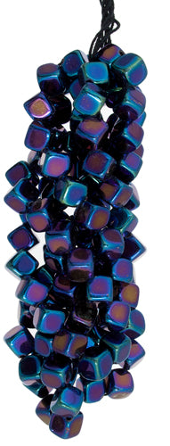 Glass Bead Cubes 8mm With Diagonal Hole Strung