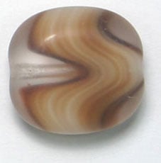 Glass Square Discs 17x16mm Brown Agate/Matt Strung