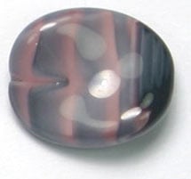 Glass Bead Twist Oval 16x13mm Rose Stripe Strung