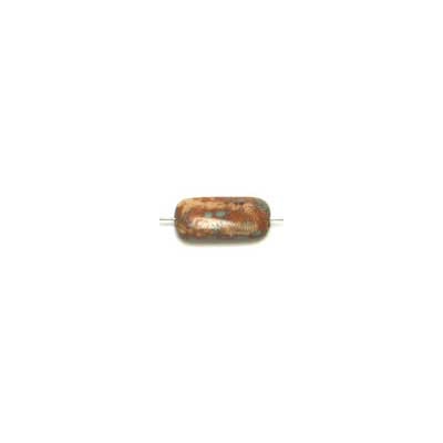 Glass Bead Long Rectangle 22x10mm Brown Marble Strung