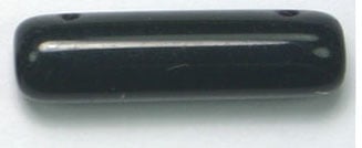 Glass 2-Hole Spacer Bar 7x25mm Black Strung