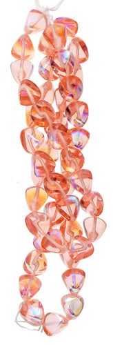 Glass Pyramid 12x11mm Rosaline AB Bead Strung