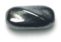 Glass Bead Twist Rectangular 13x7mm Hematite Strung