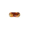 Glass 13x7mm Twisted Rectangle Transparent Amber Two Tone