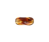 Glass 13x7mm Twisted Rectangle Transparent Amber Two Tone