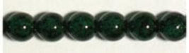 Glass Bead Round 8mm Green Matrix Strung