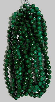 Glass Bead Round 8mm Green Matrix Strung