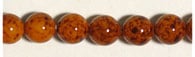Glass Bead Round 8mm Amber Matrix Strung