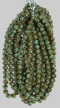 Glass Bead Round 8mm Stonewashed Matrix Strung