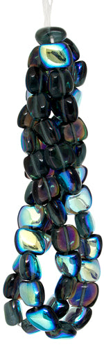 Glass Bead Smooth Nugget 10x12 Transparent Strung