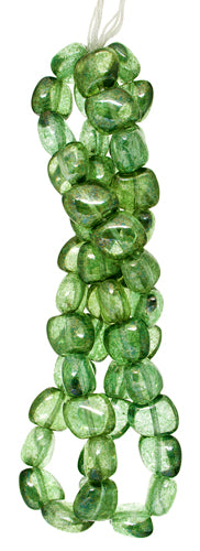 Glass Bead Smooth Nugget 10x12 Transparent Strung