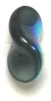 Glass Bead Swirl Twist 12x8mm Transparent Strung