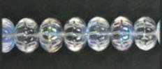 Glass Bead Ribbed 8x11mm Transparent Strung