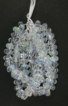 Glass Bead Ribbed 8x11mm Transparent Strung