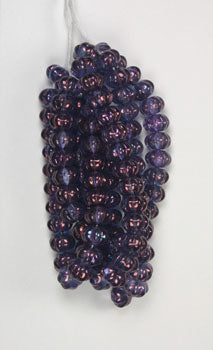 Glass Bead Ribbed 8x11mm Transparent Strung