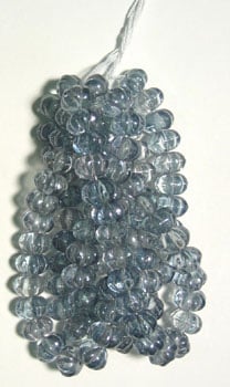 Glass Bead Ribbed 8x11mm Transparent Strung