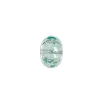 Glass Bead Ribbed 8x11mm Transparent Strung