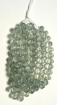 Glass Bead Ribbed 8x11mm Transparent Strung