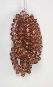 Glass Bead Ribbed 8x11mm Transparent Strung