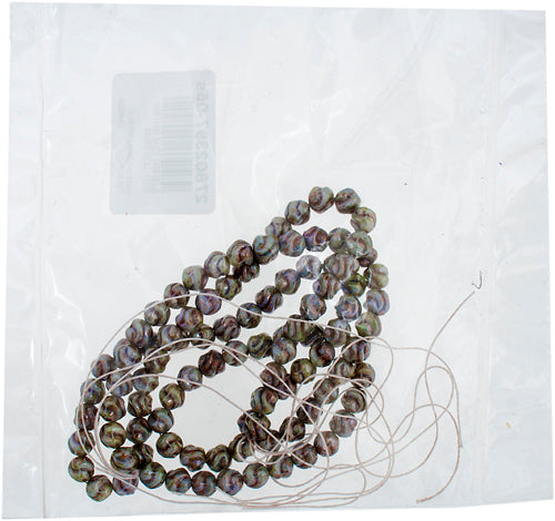 Glass Bead Round Fancy 6mm Luster Strung