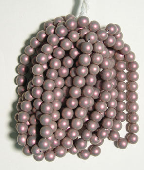 Glass Round Beads Metallic 