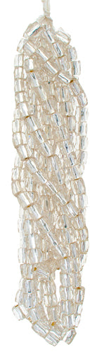 Glass Bead Ornela Cut 7/7mm Crystal Silver lined - Strung